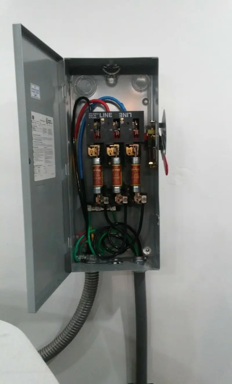 Three-phase disconnect switch installed for Electrical Wiring & Rewiring in Potomac